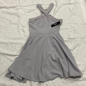 Lulu’s Gray Halter Neck Mini Dress